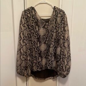RACHEL Rachel Roy Black and gray Graphic Blouse